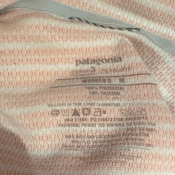 Patagonia striped Half-Zip Long Sleeve Top - Orange /White - Picture 9 of 9